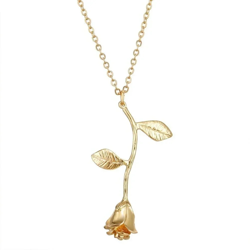 💥 14K Gold Plated Beautiful Flower Necklace for Women, EVGG1087